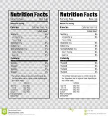 Vector serving, fats and diet calories list for fitness healthy dietary supplement, protein sport. Supplement Facts Label Template Ythoreccio