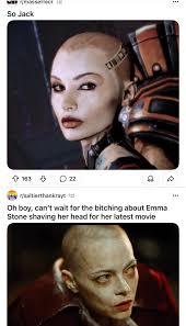 I found this image layout via my Reddit, and I just had a thought…Emma  Stone as live-action Jack? : r/masseffect