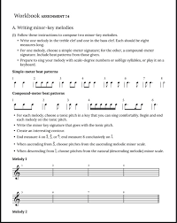 Want to write sad music? Workbook Assignment 7 4 A Writing Minor Key Melodies Chegg Com