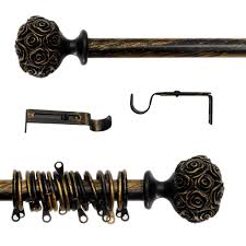 Layer your windows with the rustic and traditional look of the cambria farmhouse single curtain rod. At17 Shabby Chic Farmhouse Extendable Curtain Rod Curtain Pole Rail Roses Embossed 120 210 Diameter 2 Cm Black Gold Metal Buy Online In Dominica At Dominica Desertcart Com Productid 111240697