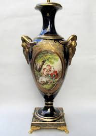 You might also like this photos. French Sevres Porcelain Watteau Scene Ormolu Cobalt Blue Table Lamp 19th Century For Sale At 1stdibs
