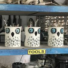 Our Potters In Sri Lanka Have Re Purposed Some Owl Storage Jars Minus Their Lids Into Tool Storage We Think They D Jar Storage Tool Storage Pottery Painting
