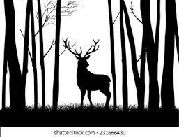 Full details of deer in the woods silhouette for digital design and education. Silhouette Reindeer Woods Stock Vector Royalty Free 231666430