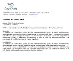 El sgb puede causar síntomas que por lo general duran algunas semanas. Sindrome De Guillain Barre Ocronos Editorial Cientifico Tecnica