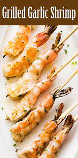 Grilled Garlic Shrimp Skewers Recipe Grilled Garlic Shrimp Shrimp Skewers Shrimp Skewer Recipes