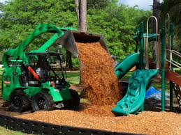 Whether You Choose Engineered Wood Fiber Mulch Ewfm Or Rubber Mulch Loose Fill Surfacing Can Be An Economic S Playground Mulch Playground Surface Playground