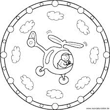 Hubschrauber Mandala Malbild Malbilder Mandalas Kinder Ausmalbilder