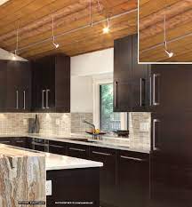 Contemporary Kitchen With Satin Nickel Lbl Monorail With Bare Head Apollo Swivel I Low Voltage H Contemporary Kitchen Lighting Sale Discount Lighting