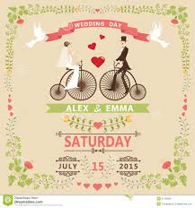 Our collection offers styles and diy designs to give every. Wedding Invitation With Bride Groom Retro Bicycle Floral Frame Illustration 41190381 Megapixl