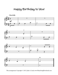Happy birthday guitar tabs, piano sheet music, & lead sheets. Happy Birthday To You Kids Lvl 1 Free Piano Sheet Music Pdf