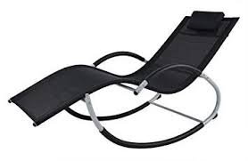 Amazon Com Ukeacn Patio Lawn Chaise Lounge Rocking Chair Portable Folding Chaise Zero Gravity Lounge Recliners Ergonomic Lawn Chaise Headrest Rocking Chair