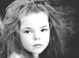 Dirty Girl, Portrait, 5, Black and white by Pia Cerda. Photo stock