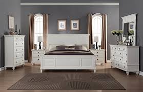 Check spelling or type a new query. Roundhill Furniture Regitina 016 White Queen Bed Dresser Mirror 2 Nightstands Chest Bedroom Furniture Set Beachfront Decor