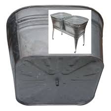 Bowl size 406 (w) x 457 (d) x 250 (h) mm. Double Galvanized Laundry Sink With Stand