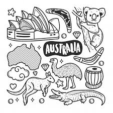 Download Australia Icons Hand Drawn Doodle Coloring For Free How To Draw Hands Doodle Coloring 30 Day Drawing Challenge