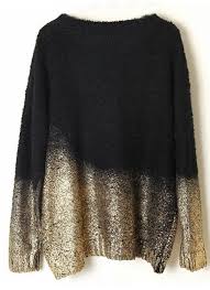 Black And Gold Sweater Women S Gold Dipped Knit Sweater Fashion Clothes Style