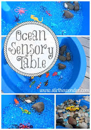 Ocean Sensory Table Stir The Wonder Ocean Theme Preschool Kids Sensory Sensory Table