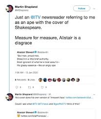 Alastair Stewart Quit After Black Twitter User Claimed Tv Star Called Him An Angry Ape Irish Mirror Online