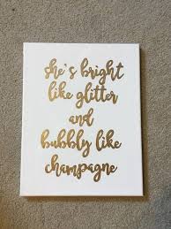  Kate Spade Inspire Glitter And Champagne Canvas Quote Wall Art Wall Art Quotes Canvas Quotes Sorority Crafts