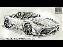 How To Draw Car Ferrari Scuderia Spider 16m Youtube Car Drawings Car Ferrari Scuderia