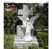 Estátuas do anjo do cemitério do mármore Memorial do estilo europeu Lápides  e monumentos luxo personalizados Lápide pedra natural lápide