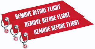 « retirer avant le vol ») est un avertissement de sécurité amovible communément observé sur des avions et engins spatiaux, généralement sous la … Fahnchen Anhanger Remove Before Flight Rbf Originals