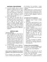 A natural obligation implies moral duties which can be enforced only if the obligor consents to it. Natural Obligations Inheritance Debt