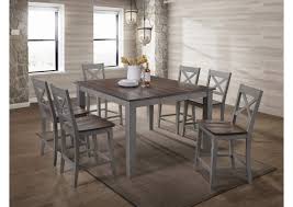 The rectangular shaped dining tables often feature painted legs and a natural finish top. 5059 A La Carte Grey 5 Piece Round Dining Set