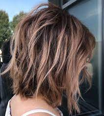 They can look very different depending on your cut and the way of styling. Long Shaggy Bob With Bronde Highlights Messy Bob Hairstyles Medium Shag Haircuts Shag Haircut