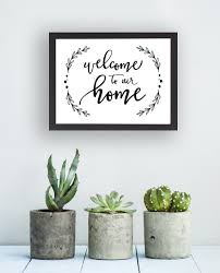 Printable Welcome To Our Home Laurel Instant By Tumbalinastudio Hand Lettering Diy Calligraphy Decor