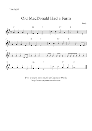 This includes works originally scored for solo trumpet. Free Printable Sheet Music Free Easy Trumpet Sheet Music Old Macdonald Had A Farm