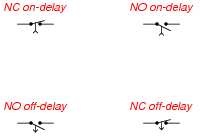 The difference between relays and time delay relays is when the output contacts open & close: Time Delay Electromechanical Relays Worksheet Digital Circuits