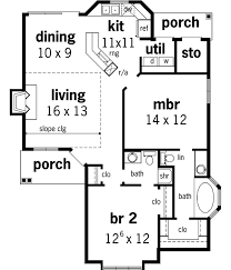 The elaine floor plan provides three bedrooms and two full bathrooms. Cottage House Plan 2 Bedrooms 1 Bath 984 Sq Ft Plan 30 106