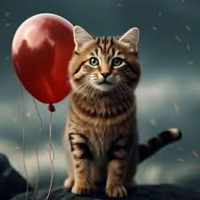 Кот с воздушным шариком