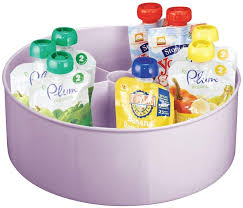 Amazon Com Mdesign Deep Plastic Lazy Susan Turntable Storage Tray Divided Spinning Organizer For Nursery Kid S Room Store Lotions Wipes Diapers Baby Shampoo 5 Sections Light Purple Kitchen Dining