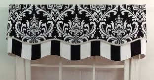 Black And White Striped Valance Curtains Damask And Stripe Valance Valance Window Treatments Window Valance