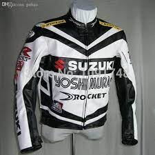 Wholesale Top Selling High Quality Suzuki Motorcycle Jacket Bikers Racing Jacket Pu Leather 2 Color Mens Jackets Fall Leather Jacket Men Racing Jacket