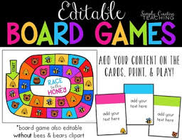 Make your own game cards. Create Your Own Game Board Editable Bears Bees Themed Tpt