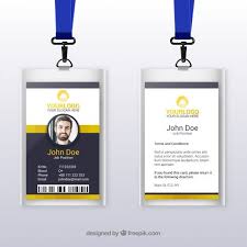 Flat Id Card Template With Clasp And Lanyard Free Vector Id Card Template Free Printable Business Cards Card Template
