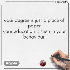 In motivation for learning and performance, published by elsevier's academic press, dr. Openpoetry Your Degree Is Just A Piece Of Paper Y Nojoto