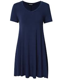 Women Short Sleeve T Shirt Dress V Neck Swing Simple Loose Dress Royal Blue C417ysx5sr2 Royal Blue Dresses Loose Dress Black Dresses Classy