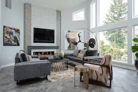 Jonathan y contemporary pop modern abstract vintage cream/orange 8 ft. Metropolitan Modern Whole Home Remodel Midcentury Living Room Portland By Renew Creations Llc