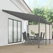 Aluminium Terrassendach Borneo 4x3m Mit Doppelsteg Platten In Dunkelgrau Terrassendach Terrassenuberdachung Terrassen Dach