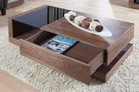 Jual Jf613 Coffee Table In Walnut Amazon Co Uk Kitchen Home Coffee Table Wood Contemporary Coffee Table Black Glass Coffee Table