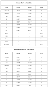 sizing charts pg sports