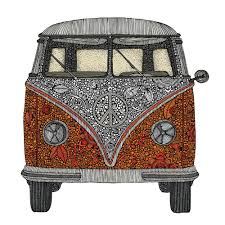 Volkswagen Bus Art Wall Sticker Decal The Van By Valentina Harper Volkswagen Bus Art Bus Art Volkswagen Bus