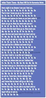Indian Titanic Theme My Heart Will Go On Harmonica Notations Notes Key Tabs Song Notes Piano Notes Songs Notations