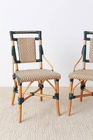 Pair Of Palecek Bamboo Rattan Bistro Cafe Chairs Parisian Bistro Chairs Cafe Chairs Metal Bistro Chairs
