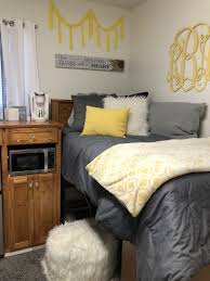Yellow And Gray Dorm White Dorm Room Dorm Room Color Schemes Dorm Room Designs