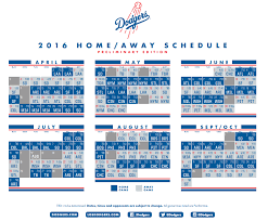 2016 Dodger Schedule Everything You Need To Know By Jon Weisman Dodger Insider